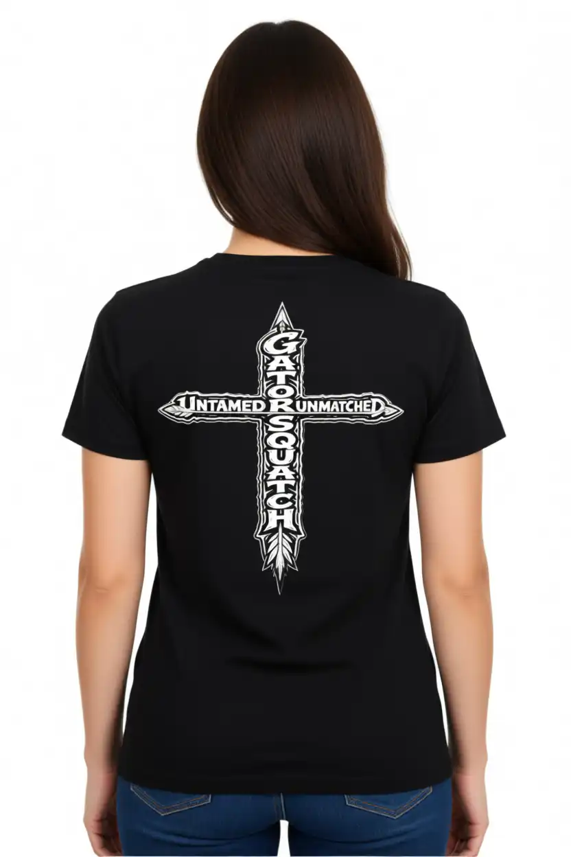 Gatorsquatch White Cross Graphic T-Shirt (Tagless)