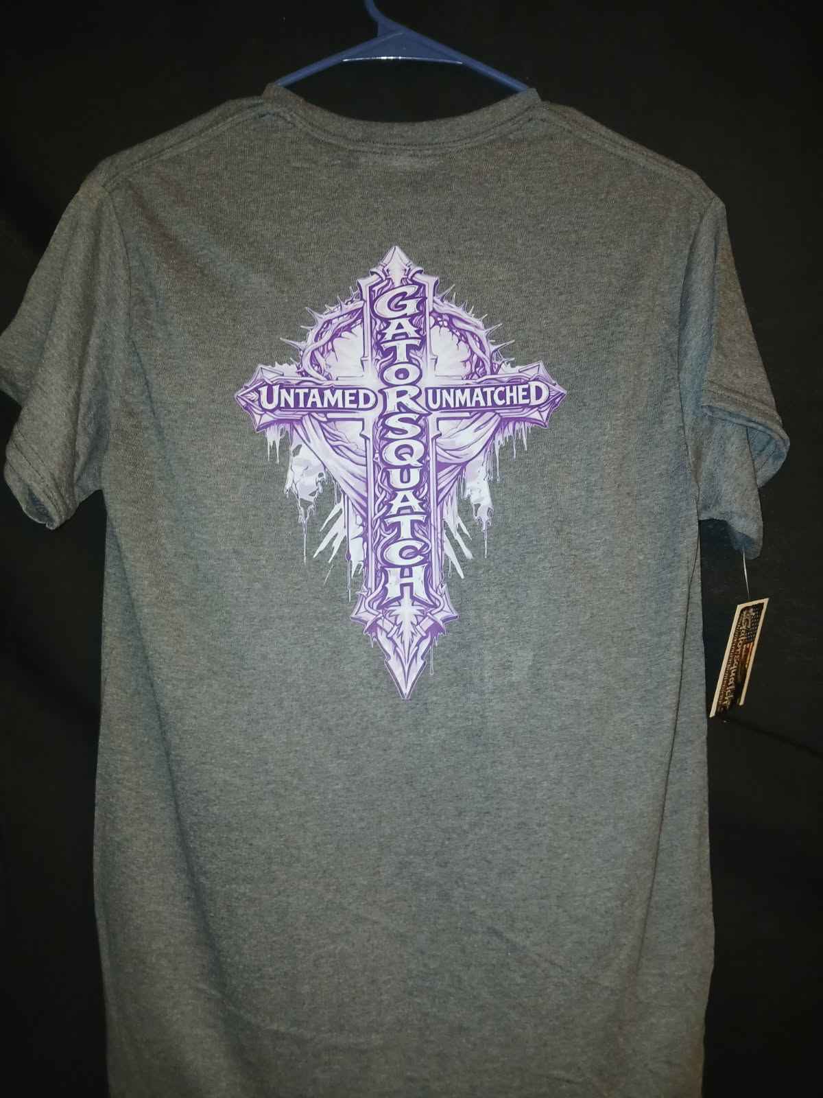 Gatorsquatch Purple Cross T Shirt (Tagless)